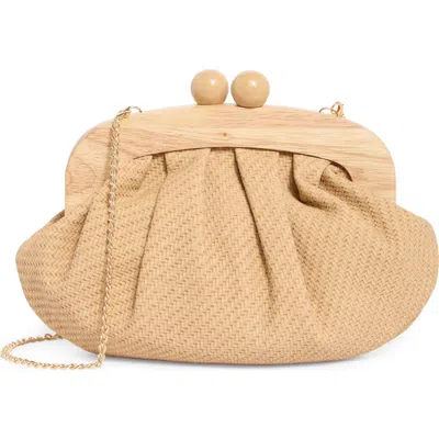 Dolce Vita Alexi Straw Clutch In Brown