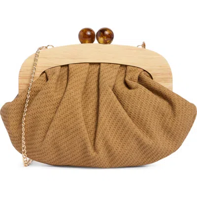Dolce Vita Alexi Straw Clutch In Brown