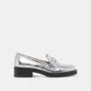 Dolce Vita Aliane Loafers Silver Distressed Leather In Silver