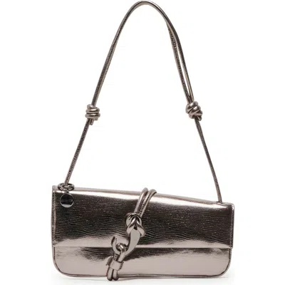 Dolce Vita Alice Lizard Embossed Faux Leather Shoulder Bag In Pewter