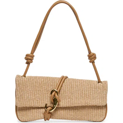 Dolce Vita Alice Raffia Shoulder Bag In Brown