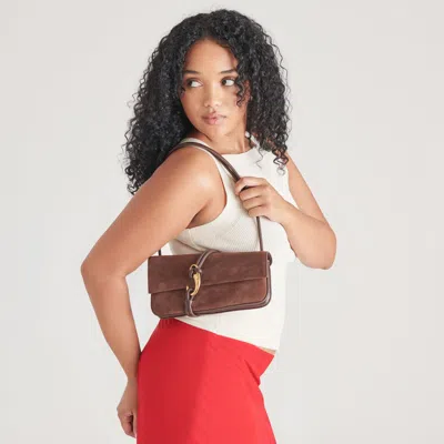 Dolce Vita Alice Shoulder Bag Chocolate Suede In Brown