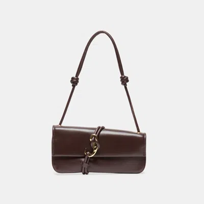 Dolce Vita Alice Shoulder Bag In Brown Cherry Leather By