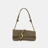 Dolce Vita Alice Shoulder Bag Olive Suede In Brown
