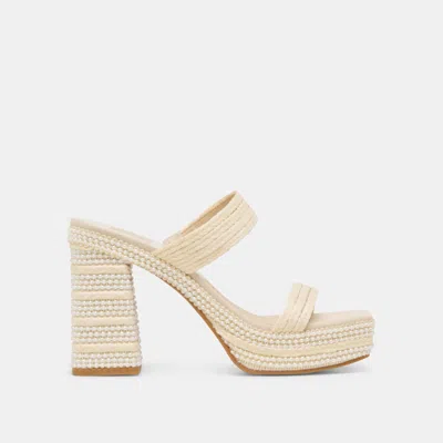 Dolce Vita Aliya Pearl Heels Vanilla Raffia
