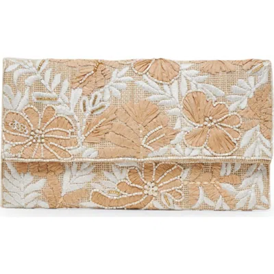 Dolce Vita Amalfi Convertible Raffia Clutch In Natural