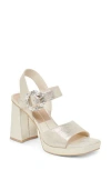 Dolce Vita Amari Platform Sandal In Light Gold Metallic Leather