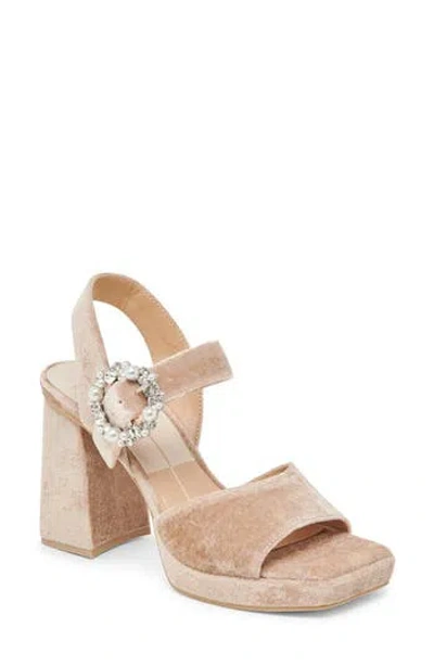 Dolce Vita Amari Platform Sandal In Rose Velvet