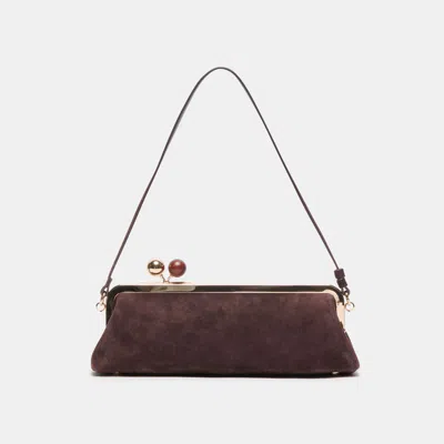 Dolce Vita Ambriaa Shoulder Bag In Chocolate Suede By
