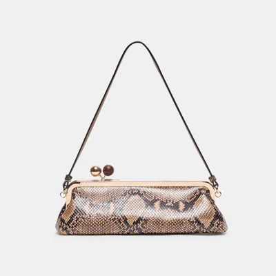 Dolce Vita Ambriaa Shoulder Bag In Tan Multi Snake Leather By