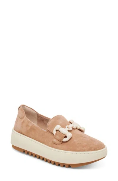 Dolce Vita Andres Platform Bit Loafer In Toffee Suede