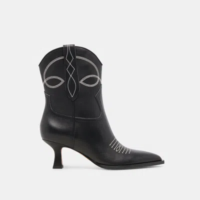 Dolce Vita Angel Booties Black White Leather