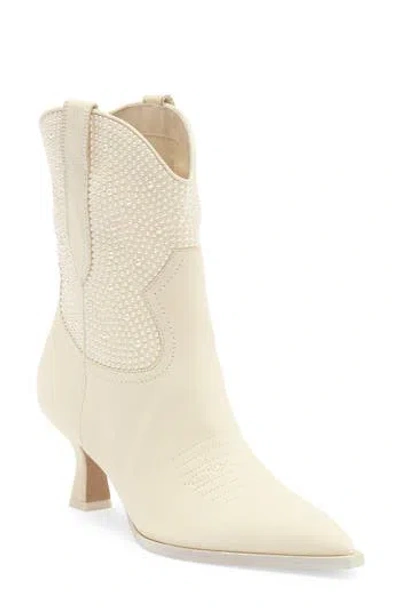 Dolce Vita Angel Pearl Pointed Toe Western Boot In Vanilla Pearl
