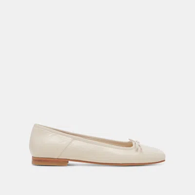 Dolce Vita Anisa Ballet Flats Creme Crinkle Patent