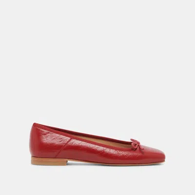 Dolce Vita Anisa Ballet Flats Red Crinkle Patent