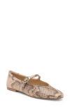 Dolce Vita Anneke Mary Jane Flat In Sand Snake Embossed Stella