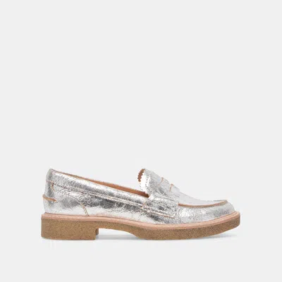 Dolce Vita Arabel Loafers Silver Distressed Leather