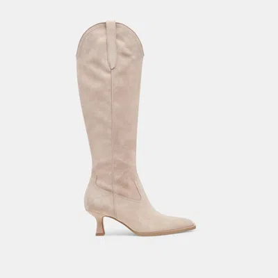 Dolce Vita Ariana Boots Taupe Suede In Brown