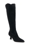 Dolce Vita Ariana Knee High Western Boot In Black