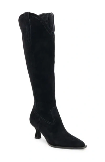 Dolce Vita Ariana Knee High Western Boot In Black