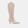 Dolce Vita Ariana Wide Calf Boots Taupe Suede In Neutral