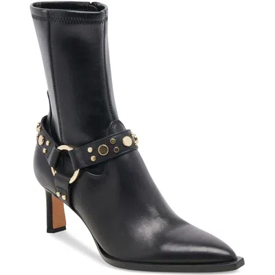 Dolce Vita Aryastud Womens Buckle Leather Booties In Black