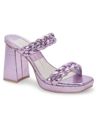 Dolce Vita Ashby Womens Faux Leather Open Toe Platform Sandals In Purple