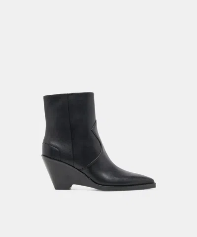 Dolce Vita Ashtin Booties In Black Leather Size 5.5 By