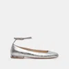 Dolce Vita Ashya Ballet Flats Silver Distressed Leather