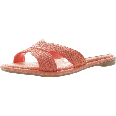 Dolce Vita Atomic Raffia Slide Womens Woven Slide Sandals In Orange