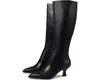 Dolce Vita Auggie Boots Black Leather Pointed Toe Kitten Heel Zogg312 In Black