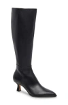 Dolce Vita Auggie Pointed Toe Knee High Boot In Black Leather
