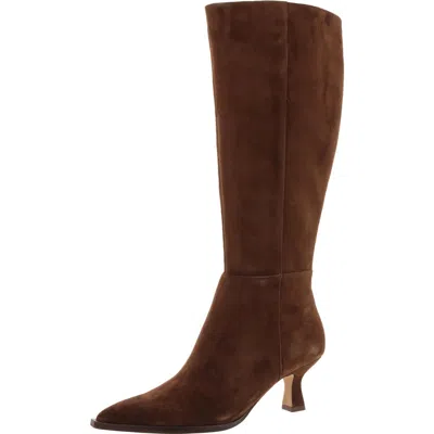 Dolce Vita Auggie Wide Calf Dark Brown Suede Pointed-toe Knee-high Boots