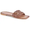 Dolce Vita Avanna Womens Leather Slip On Slide Sandals In Brown