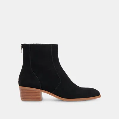 Dolce Vita Ayisha Booties Onyx Suede In Black