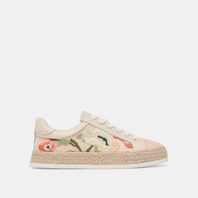 Dolce Vita Azalia Sneakers Pink Floral Raffia