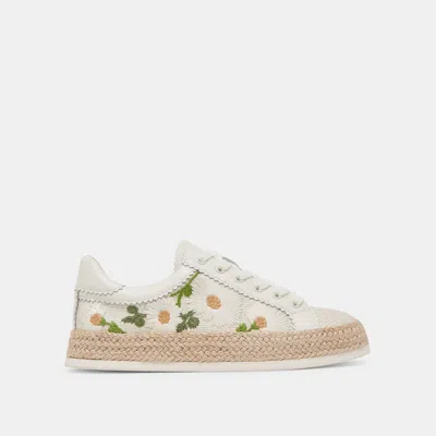 Dolce Vita Azalia Sneakers White Floral Raffia