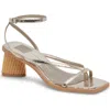 Dolce Vita Banita Ankle Strap Sandal In Light Gold Crackled Stella