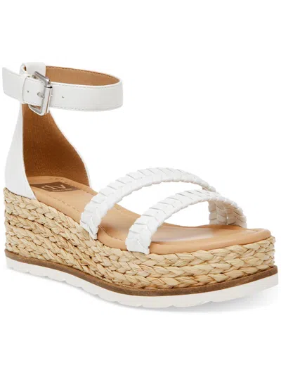 Dolce Vita Bannon Womens Wedge Ankle Strap Espadrille Heels In White