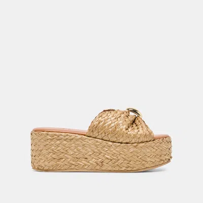 Dolce Vita Barrio Wedges In Natural Raffia Size 10 By  In Brown