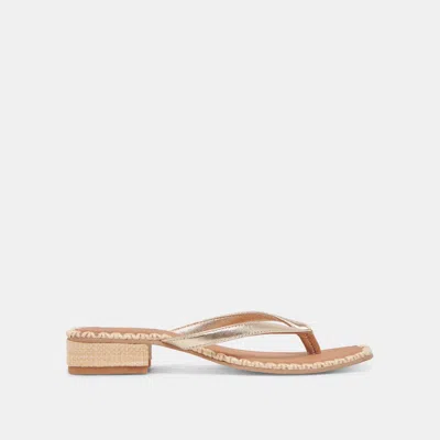 Dolce Vita Barty Sandals Gold Metallic Leather In Brown