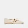 Dolce Vita Baylee Wide Ballet Flats Bone Perforated Suede