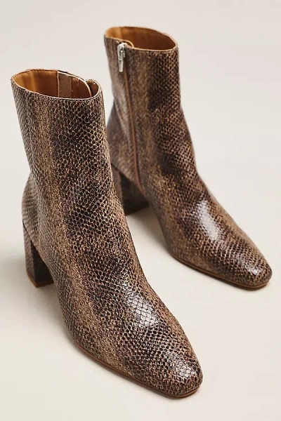 Dolce Vita Bayra Block Heel Ankle Boots In Brown
