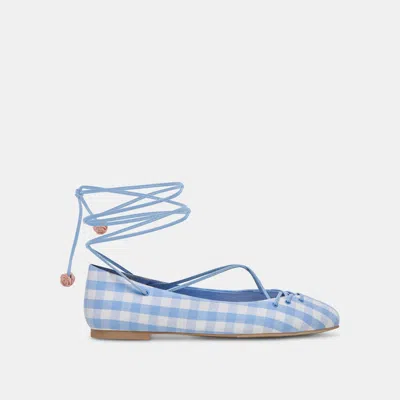 Dolce Vita Beate Ballet Flats White Blue Gingham