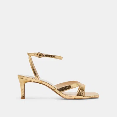 Dolce Vita Becki Heels Gold Distressed Leather
