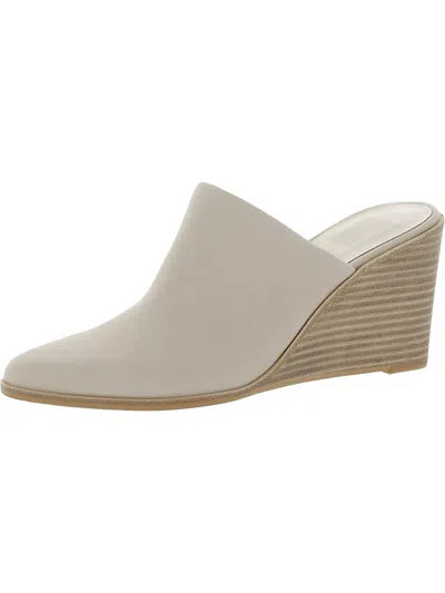 Dolce Vita Beema Womens Leather Pointed Toe Mules In White