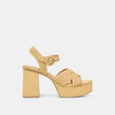 Dolce Vita Bety Heels Lt Natural Woven Raffia In Brown