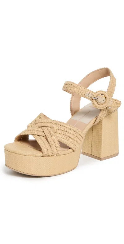 Dolce Vita Bety Sandals Lt Natural Woven Raffia In Brown