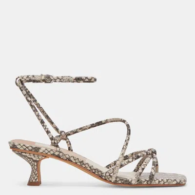 Dolce Vita Bev Heels Black White Embossed Snake In Black/white Emboss
