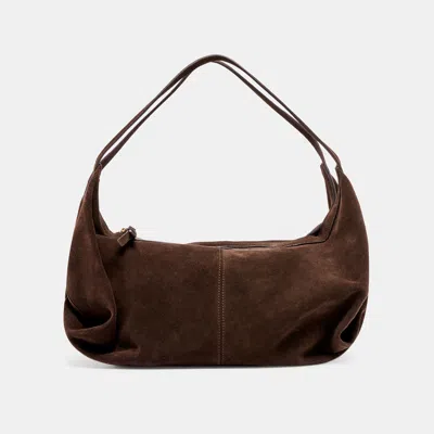 Dolce Vita Billy Shoulder Bag Chocolate Suede In Brown